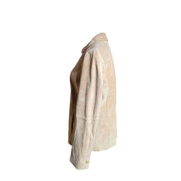 Liz Claiborne Tan Suede Lined Shirt Jacket - Picture 6 of 13